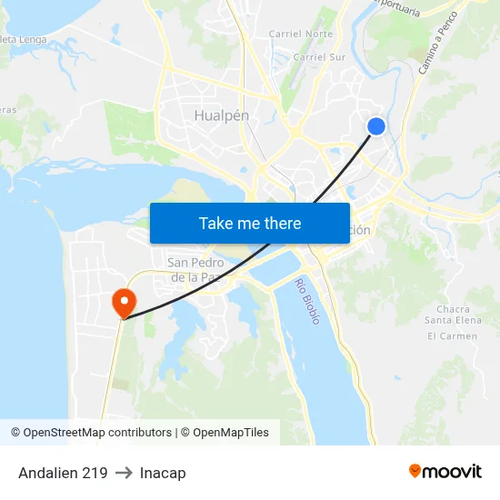 Andalien 219 to Inacap map