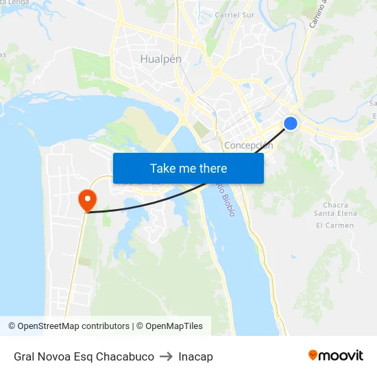 Gral Novoa Esq Chacabuco to Inacap map