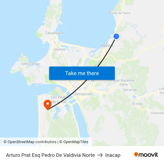 Arturo Prat Esq Pedro De Valdivia  Norte to Inacap map