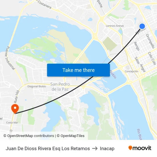 Juan De Dioss Rivera Esq Los Retamos to Inacap map