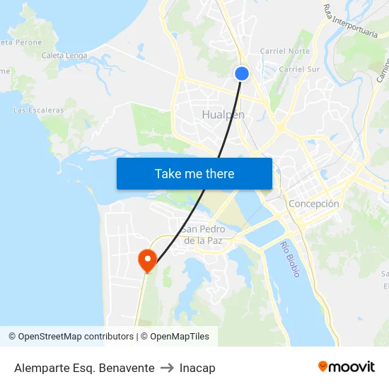 Alemparte Esq. Benavente to Inacap map