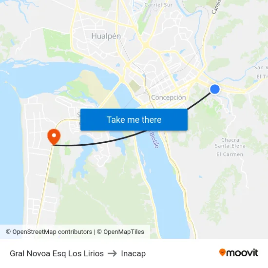 Gral Novoa Esq Los Lirios to Inacap map