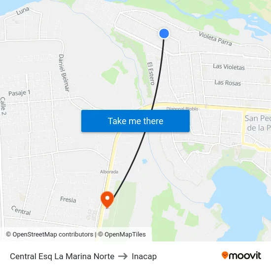 Central Esq La Marina  Norte to Inacap map