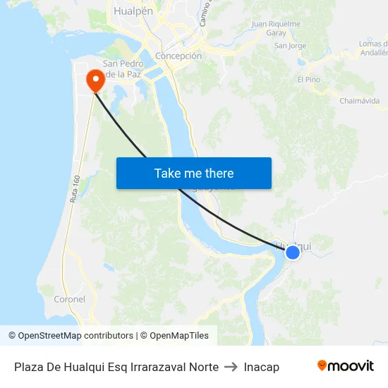 Plaza De Hualqui Esq Irrarazaval  Norte to Inacap map
