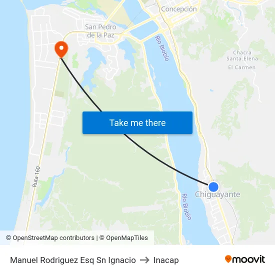 Manuel Rodriguez Esq Sn Ignacio to Inacap map