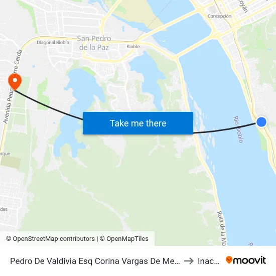 Pedro De Valdivia Esq Corina Vargas De Medina to Inacap map