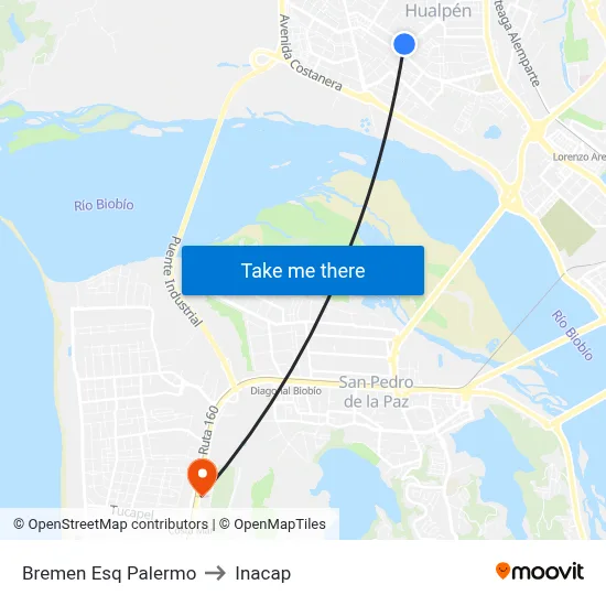 Bremen Esq Palermo to Inacap map