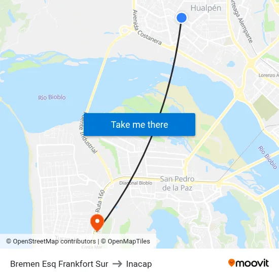 Bremen Esq Frankfort  Sur to Inacap map