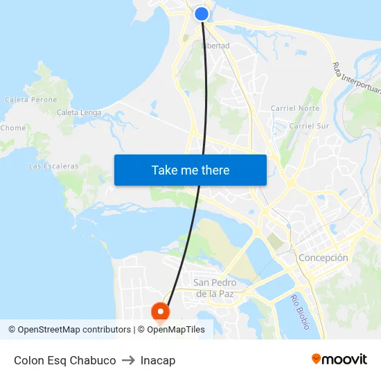 Colon Esq Chabuco to Inacap map