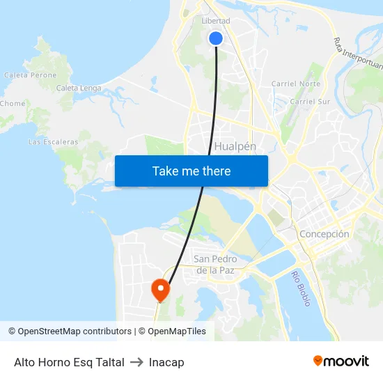 Alto Horno Esq Taltal to Inacap map