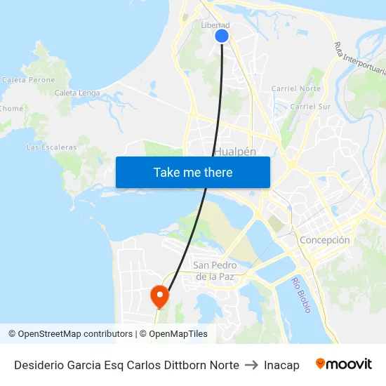 Desiderio Garcia Esq Carlos Dittborn  Norte to Inacap map