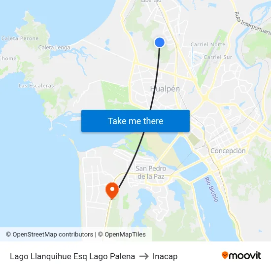 Lago Llanquihue Esq Lago Palena to Inacap map