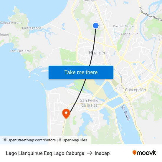 Lago Llanquihue Esq Lago Caburga to Inacap map