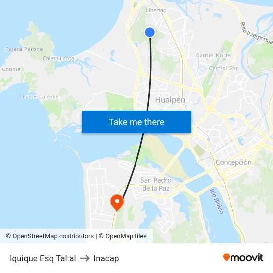 Iquique Esq Taltal to Inacap map