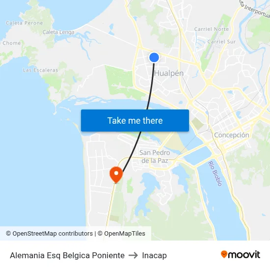 Alemania Esq Belgica  Poniente to Inacap map