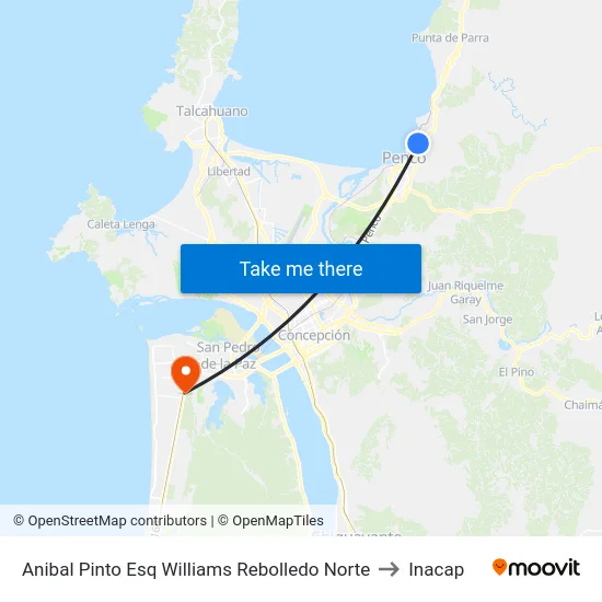 Anibal Pinto Esq Williams Rebolledo  Norte to Inacap map