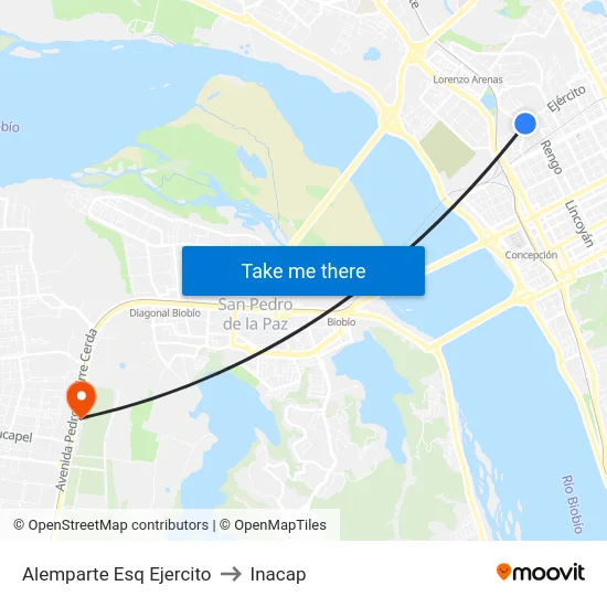 Alemparte Esq Ejercito to Inacap map
