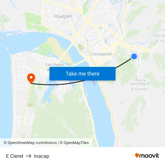 E Cleret to Inacap map