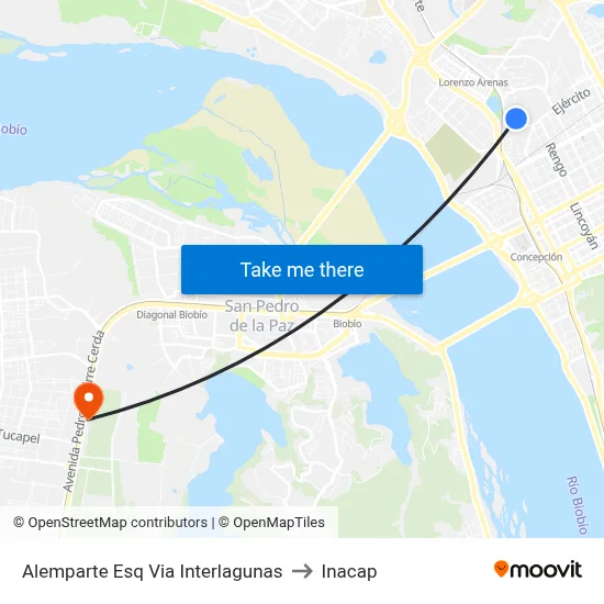 Alemparte Esq Via Interlagunas to Inacap map