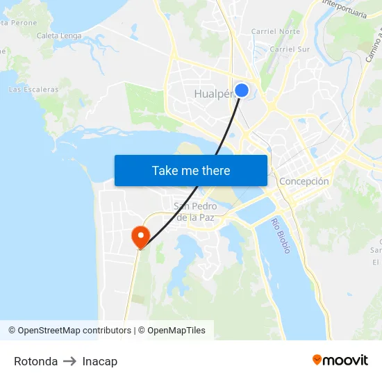 Rotonda to Inacap map