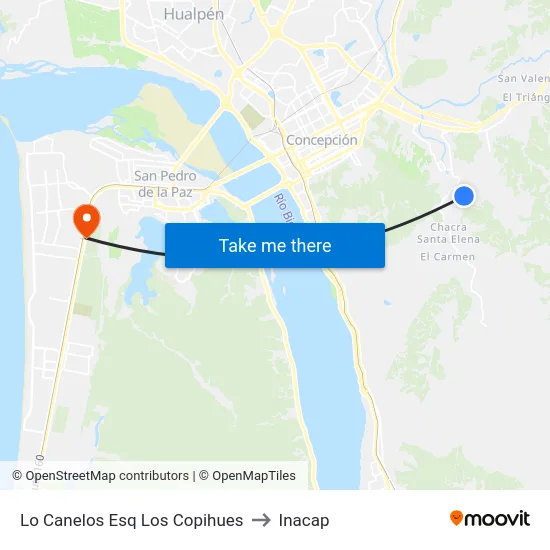 Lo Canelos Esq Los Copihues to Inacap map