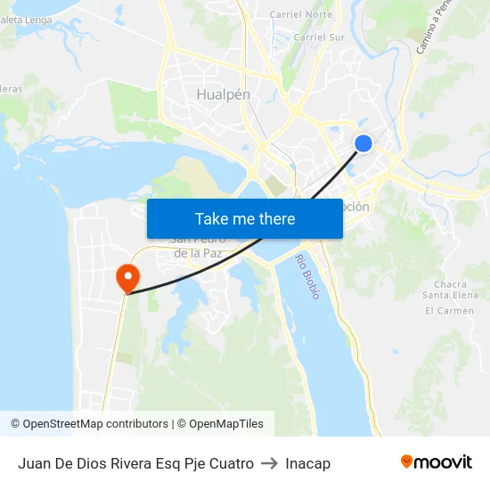 Juan De Dios Rivera Esq Pje Cuatro to Inacap map