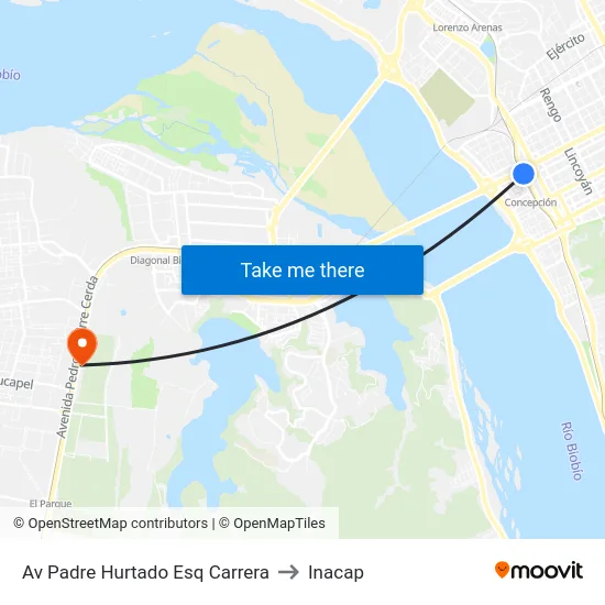 Av Padre Hurtado Esq Carrera to Inacap map