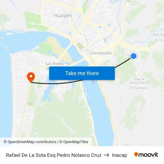 Rafael De La Sota Esq Pedro Nolasco Cruz to Inacap map