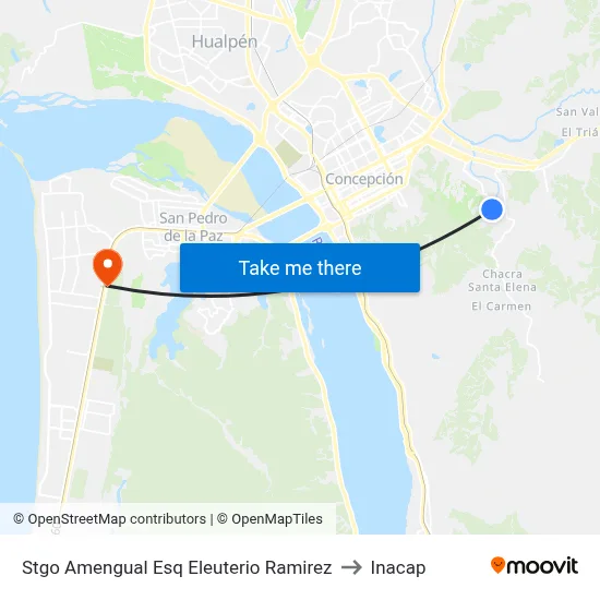 Stgo Amengual Esq Eleuterio Ramirez to Inacap map