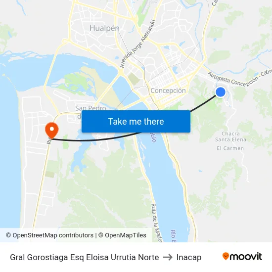 Gral Gorostiaga Esq Eloisa Urrutia  Norte to Inacap map