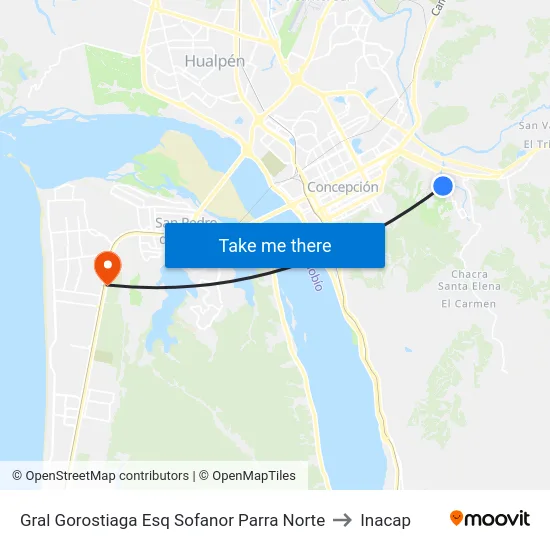 Gral Gorostiaga Esq Sofanor Parra  Norte to Inacap map