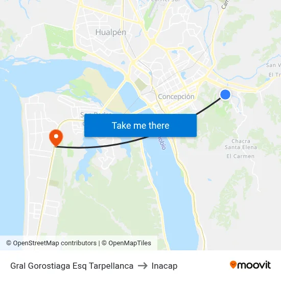 Gral Gorostiaga Esq Tarpellanca to Inacap map