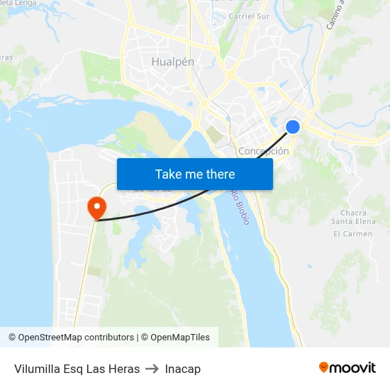 Vilumilla Esq Las Heras to Inacap map