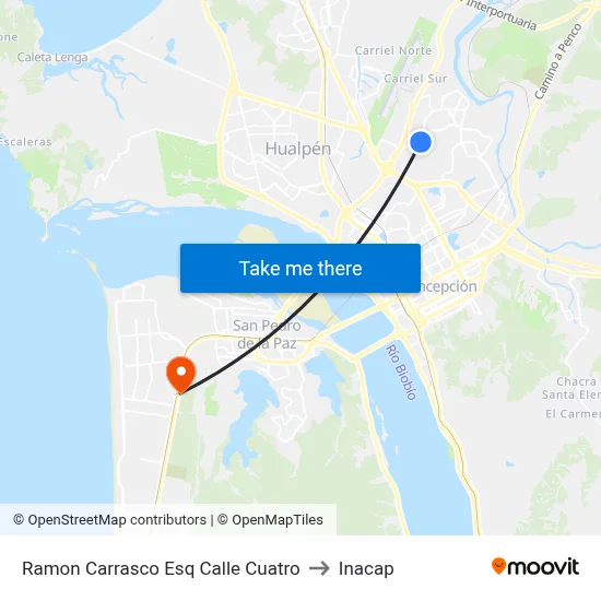 Ramon Carrasco Esq Calle Cuatro to Inacap map