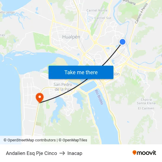 Andalien Esq Pje Cinco to Inacap map