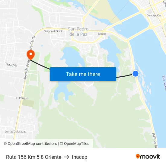 Ruta 156  Km 5  8  Oriente to Inacap map