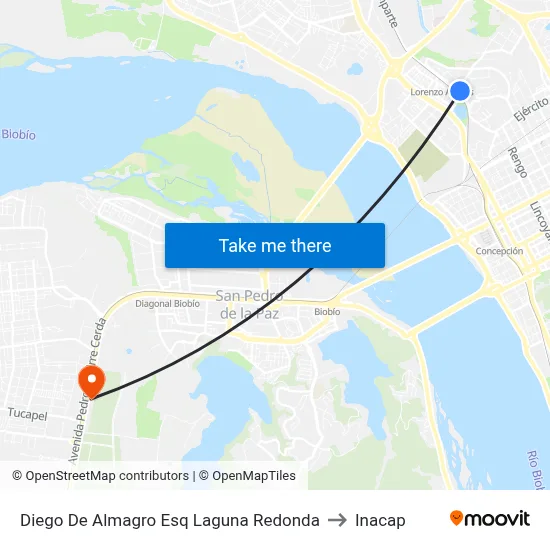Diego De Almagro Esq Laguna Redonda to Inacap map