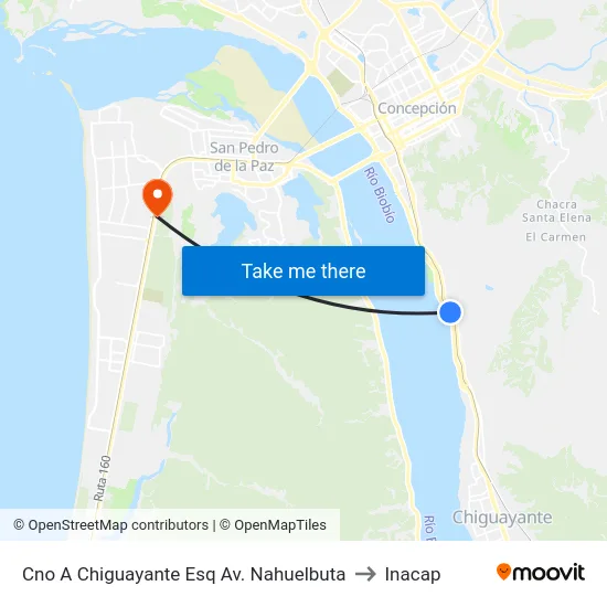 Cno A Chiguayante Esq Av. Nahuelbuta to Inacap map