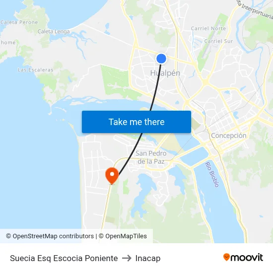 Suecia Esq Escocia  Poniente to Inacap map