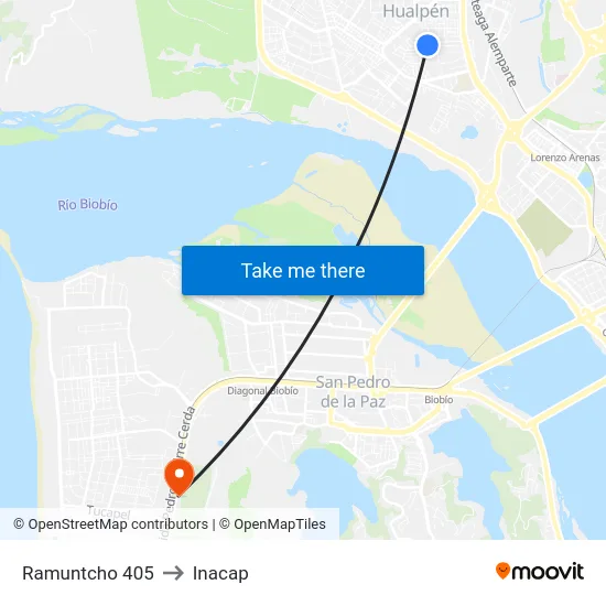 Ramuntcho 405 to Inacap map
