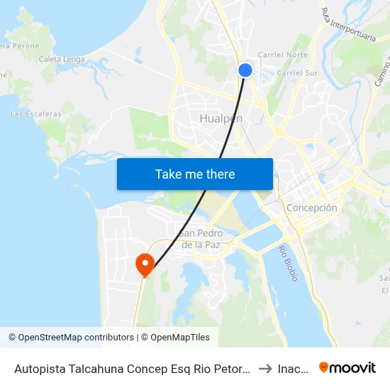 Autopista Talcahuna Concep Esq Rio Petorca to Inacap map