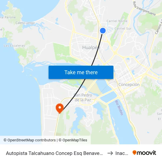 Autopista Talcahuano Concep Esq Benavente to Inacap map