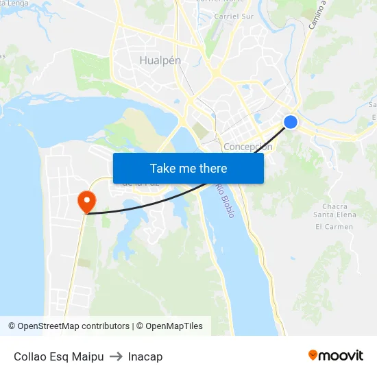 Collao Esq Maipu to Inacap map