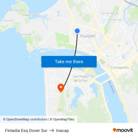 Finladia Esq Dover  Sur to Inacap map