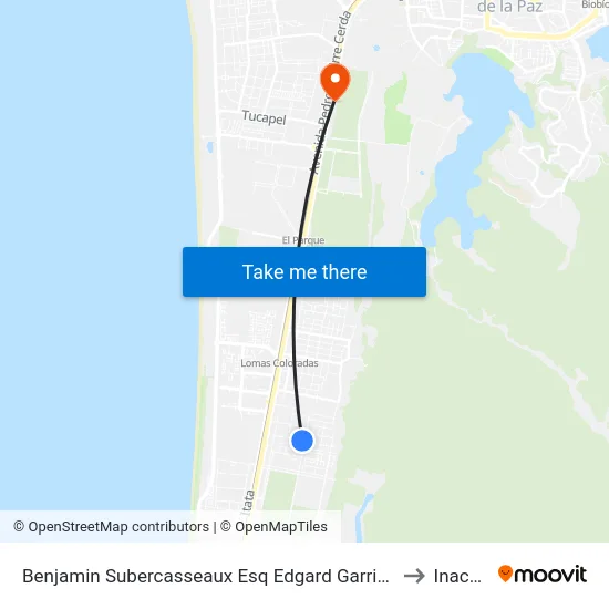 Benjamin Subercasseaux Esq Edgard Garrido to Inacap map