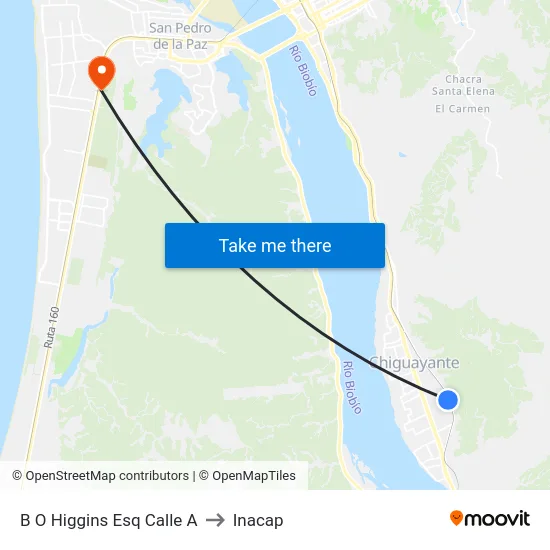 B  O Higgins Esq Calle A to Inacap map