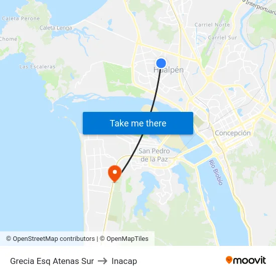 Grecia Esq Atenas  Sur to Inacap map