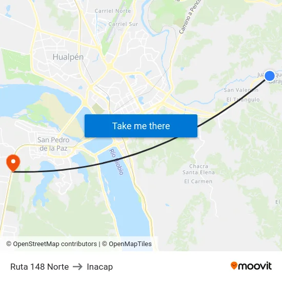 Ruta 148  Norte to Inacap map