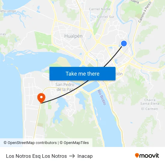 Los Notros Esq Los Notros to Inacap map