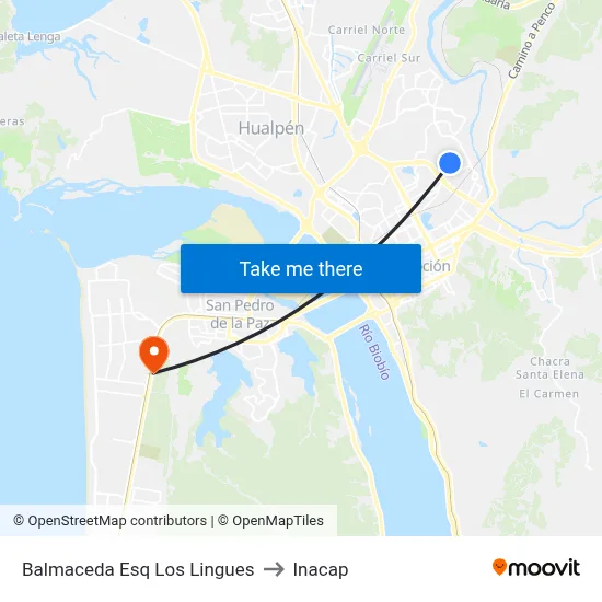 Balmaceda Esq Los Lingues to Inacap map